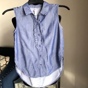 Denim button up blouse